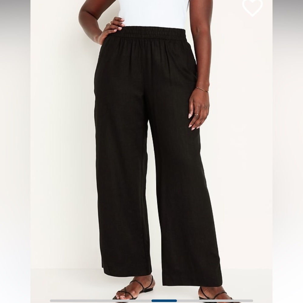 Old Navy High Wasted Linen Wide leg Pants - Picture 2 of 6